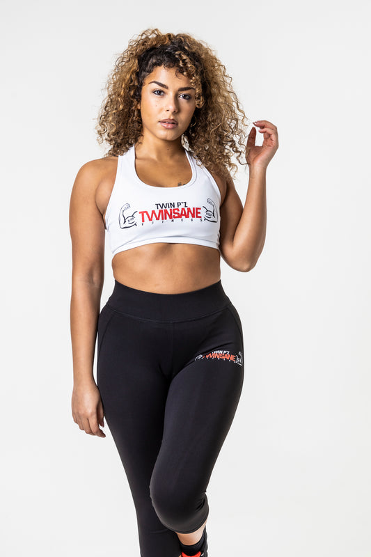 Train Twinsane Sports Bra (White)